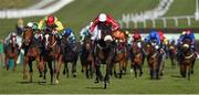 10 March 2015; Druids Nephew, centre, with Barry Geraghty up, on the way to winning the Festival Handicap Chase. Cheltenham Racing Festival 2015, Prestbury Park, Cheltenham, England. Picture credit: Matt Browne / SPORTSFILE