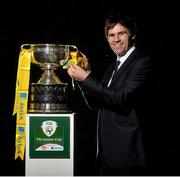 10 March 2015; Former Republic of Ireland International Kevin Kilbane pictured at the the Aviva Stadium today for the launch and draw of the FAI Junior Cup Quarter Finals, in association with Aviva and Umbro. The FAI Junior Cup Final will take place at the Aviva Stadium for the third year on May 17th.  It was also announced that all seven games from the Quarter Finals through to the Final will be covered for TV across Setanta Sports, TG4 and Irish TV. For more information www.aviva.ie/faijuniorcup. FAI Junior Cup Quarter Final Launch and Draw, Aviva Stadium, Lansdowne Road, Dublin. Picture credit: David Maher / SPORTSFILE