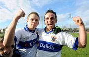 24 February 2008; St Vincent's Tomas Quinn, left, and Ger Brennan celebrate after the final whistle. AIB All-Ireland Club Football semi-final, St Vincent's v Crossmaglen Rangers, Pairc Tailteann, Navan, Co. Meath. Picture credit; Matt Browne/ SPORTSFILE