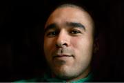 12 March 2015; Ireland's Simon Zebo poses for a portrait after a press conference. Carton House, Maynooth, Co. Kildare. Picture credit: Brendan Moran / SPORTSFILE