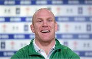 13 March 2015; Ireland captain Paul O'Connell during a press conference ahead of their RBS Six Nations Rugby Championship game against Wales on Saturday. Millennium Stadium, Cardiff, Wales. Picture credit: Stephen McCarthy / SPORTSFILE