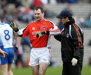 2 March 2008; Armagh's Steven McDonnell is helped off the pitch in the second half with concussion. Allianz National Football League, Division 2, Round 3, Monaghan v Armagh, St Tighearnach's Park, Clones, Co. Monaghan. Picture credit: Oliver McVeigh / SPORTSFILE