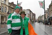 13 March 2015; Ireland supporters, and uncle and aunt of Ireland captain Paul O'Connell, Bob and Eleanor Quilty, from Killinlick, Co. Wexford, and formerly of Limerick, ahead of the RBS Six Nations Rugby Championship game against Wales on Saturday. Cardiff, Wales. Picture credit: Brendan Moran / SPORTSFILE