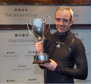13 March 2015; Leading jockey of the Cheltenham Racing Festival 2015 Ruby Walsh celebrates with the cup. Cheltenham Racing Festival 2015, Prestbury Park, Cheltenham, England. Picture credit: Matt Browne / SPORTSFILE