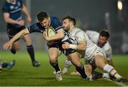 13 March 2015; Sam Coghlan Murray, Leinster A, is tackled by JB Bruzulier, Worcester Warriors. British & Irish Cup Semi-Final, Worcester Warriors v Leinster A, Sixways Stadium, Worcester, England. Picture credit: Brendan Moran / SPORTSFILE