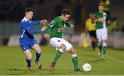 13 March 2015; Alan Bennett, Cork City, in action against Dean Clarke, Limerick FC. SSE Airtricity League Premier Division, Cork City v Limerick FC. Turner's Cross, Cork. Picture credit: Diarmuid Greene / SPORTSFILE