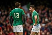 14 March 2015; Robbie Henshaw, right, and Jared Payne, Ireland, following their side's defeat. RBS Six Nations Rugby Championship, Wales v Ireland. Millennium Stadium, Cardiff, Wales. Picture credit: Stephen McCarthy / SPORTSFILE