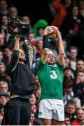 14 March 2015; Rory Best, Ireland, prepares to throw into a lineout. RBS Six Nations Rugby Championship, Wales v Ireland. Millennium Stadium, Cardiff, Wales. Picture credit: Stephen McCarthy / SPORTSFILE