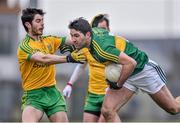 15 March 2015; Bryasn Sheehan , Kerry, in action against Ryan McHugh, Donegal. Allianz Football League, Division 1, Round 5, Kerry v Donegal, Austin Stack Park, Tralee, Co. Kerry. Picture credit: David Maher / SPORTSFILE