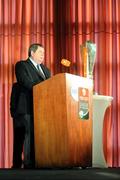 29 February 2008; eircom League of Ireland Chairman Eamon Naughton speaking at the launch of the 2008 eircom League of Ireland season. Irish Management Institute, Sandyford, Dublin. Picture credit: Stephen McCarthy / SPORTSFILE