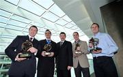 3 March 2008; At the AIB Provincial Player Awards 2008 are award winners and finalists in the AIB Club Championship Finals on 17th March next, from left, Damien Hayes, Portumna, Galway, Ger Brennan, St Vincent's, Dublin, Billy Finn, AIB Executive, Niall Claffey, Birr, Offaly and James Masters, Nemo Rangers, Cork. AIB Bankcentre, Ballsbridge. AIB Head Office, Bankcentre, Ballsbridge, Dublin. Picture credit: Brendan Moran / SPORTSFILE