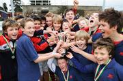 5 March 20008; Wesley College players celebrate with the cup. Under 14 A Division Leinster Hockey Cup Final, Sutton Park v Wesley College, Three Rock Rovers, Rathfarnham, Co. Dublin. Picture credit: Matt Browne / SPORTSFILE