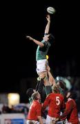 08 March 2008; Eoin Sheriff, Ireland, takes the ball in the lineout against Wales. Ireland U20 v Wales U20, U20 Six Nations Rugby Championship, Dubarry Park, Athlone. Picture credit: Matt Browne / SPORTSFILE