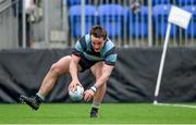 15 March 2015; Conor Farrell, Navan, goes over for his side's first try. Bank of Ireland U19 Youths Premier League Final, Navan v Skerries. Donnybrook Stadium, Donnybrook, Dublin. Picture credit: Stephen McCarthy / SPORTSFILE