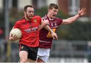 15 March 2015; Ryan Mallon, Down, in action against John Heslin, Westmeath. Allianz Football League, Division 2, Round 5, Westmeath v Down, Cusack Park, Mullingar, Co. Westmeath. Picture credit: Matt Browne / SPORTSFILE