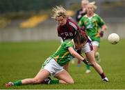 15 March 2015; Aislinn Desmond, Kerry, in action against Tracey Leonard, Galway. TESCO HomeGrown Ladies National Football League, Division 1, Round 5, Galway v Kerry, Tuam Stadium, Tuam, Co. Galway. Picture credit: Pat Murphy / SPORTSFILE