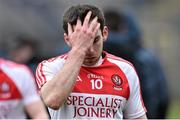 15 March 2015; Derry's Benny Heron following his side's defeat. Allianz Football League, Division 1, Round 5, Monaghan v Derry, St Tiernach’s Park, Clones, Co. Monaghan. Picture credit: Ramsey Cardy / SPORTSFILE