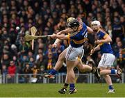 15 March 2015; Kilkenny's John Power breaks his hurley as Tipperary full back Conor O'Mahony clears up field. Allianz Hurling League, Division 1A, Round 4, Tipperary v Kilkenny, Semple Stadium, Thurles, Co. Tipperary. Picture credit: Ray McManus / SPORTSFILE