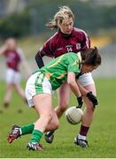 15 March 2015; Aislinn Desmond, Kerry, in action against Tracey Leonard, Galway. TESCO HomeGrown Ladies National Football League, Division 1, Round 5, Galway v Kerry, Tuam Stadium, Tuam, Co. Galway. Picture credit: Pat Murphy / SPORTSFILE