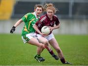15 March 2015; Louise Ward, Galway, in action against Cait Lynch, Kerry. TESCO HomeGrown Ladies National Football League, Division 1, Round 5, Galway v Kerry, Tuam Stadium, Tuam, Co. Galway. Picture credit: Pat Murphy / SPORTSFILE
