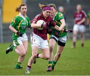 15 March 2015; Geraldine Conneally, Galway, in action against Maria Quirke, Kerry. TESCO HomeGrown Ladies National Football League, Division 1, Round 5, Galway v Kerry, Tuam Stadium, Tuam, Co. Galway. Picture credit: Pat Murphy / SPORTSFILE