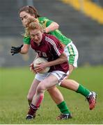 15 March 2015; Louise Ward, Galway, in action against Aislinn Desmond, Kerry. TESCO HomeGrown Ladies National Football League, Division 1, Round 5, Galway v Kerry, Tuam Stadium, Tuam, Co. Galway. Picture credit: Pat Murphy / SPORTSFILE