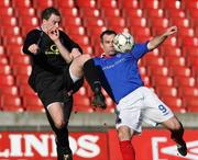 8 March 2008; Glen Ferguson, Linfield, in action against Paul Hamilton, Larne. Carnegie Premier League, Linfield v Larne, Windsor Park, Belfast. Picture credit: Oliver McVeigh / SPORTSFILE