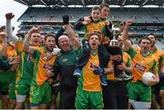17 March 2015; The Corofin team celebrate their side's victory. AIB GAA Football All-Ireland Senior Club Championship Final, Corofin, Co. Galway v Slaughtneil, Co. Derry, Croke Park, Dublin. Picture credit: Ramsey Cardy / SPORTSFILE