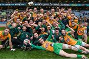 17 March 2015; The Corofin squad celebrate their side's victory. AIB GAA Football All-Ireland Senior Club Championship Final, Corofin, Co. Galway v Slaughtneil, Co. Derry, Croke Park, Dublin. Picture credit: Ramsey Cardy / SPORTSFILE
