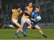 18 March 2015; Conor McHugh, Dublin, in action against Conor Shields, Longford. EirGrid Leinster U21 Football Championship, Semi-Final, Longford v Dublin, Páirc Táilteann, Navan, Co. Meath. Picture credit: David Maher / SPORTSFILE