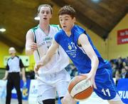 11 March 2008; Gary Kane, St Fintan's, in action against Conor Johnston, St Malachy's. Boys U19 A Final Schools League Final, St Malachy's, Belfast v St Fintan's, Sutton, Dublin, National Basketball Arena, Tallaght, Dublin. Picture credit: Brendan Moran / SPORTSFILE