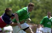 10 June 2000; Malcolm O'Kelly of Ireland is tackled by Don Younger of USA during the Rugby International match between USA and Ireland at Singer Family Park in Manchester, New Hampshire, USA. Photo by Matt Browne/Sportsfile