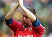 27 May 2000; Munster's Killian Keane applauds supporters following the Heineken Cup Final between Munster and Northampton Saints at Twickenham Stadium in London, England. Photo by Brendan Moran/Sportsfile