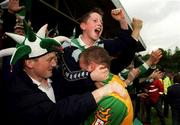 11 June 2000; Fermanagh supporters celebrate their team's victory over Donegal following the Bank of Ireland Ulster Senior Football Championship Quarter-Final match between Donegal and Fermanagh at MacCumhail Park in Ballybofey, Donegal. Photo by Ray Lohan/Sportsfile