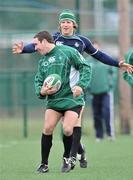 13 March 2008; Ireland's Paddy Wallace and team-mate Simon Easterby in action during squad training. Ireland rugby squad training, Belfield, UCD, Dublin. Picture credit; Brian Lawless / SPORTSFILE