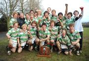 13 March 2008; St Columba’s team with the trophy. Leinster Schools Section A Senior League final, St Columba’s v Newpark, Wesley College, Dublin. Picture credit: Caroline Quinn / SPORTSFILE