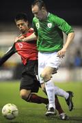 13 March 2008; Darragh Satelle, Republic of Ireland, in action against Stefano Cincotta, Germany. Men's U17 European Championship Qualifier, Republic of Ireland v Germany, Terryland Park, Galway. Picture credit; Matt Browne / SPORTSFILE