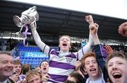 14 March 2008; Clongowes Wood captain Conor Gilsenan and team-mates celebrate with the cup. Leinster Schools Junior Cup Final, Clongowes Wood v St Michael's College, Donnybrook, Dublin. Picture credit; Matt Browne / SPORTSFILE