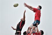 19 March 2015; Lewis Stevenson, Ulster Ravens, in action against Donnacha Ryan, Munster A. A Interprovincial, Munster A v Ulster Ravens, Nenagh Ormonde RFC, Nenagh, Co. Tipperary. Picture credit: Ramsey Cardy / SPORTSFILE