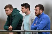 19 March 2015; Munster players JJ Hanrahan, right, Ronan O'Mahony, centre, and Dave Foley. A Interprovincial, Munster A v Ulster Ravens, Nenagh Ormonde RFC, Nenagh, Co. Tipperary. Picture credit: Ramsey Cardy / SPORTSFILE