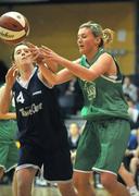 12 March 2008; Emma Marron, Ard Scoil, in action against Ciara O'Sullivan, St Mary's. Girls U19 B Final Schools League Final, St Mary's, Mallow, Co. Cork v Ard Scoil, Rathangan, Co. Kildare, National Basketball Arena, Tallaght, Dublin. Picture credit: Brian Lawless / SPORTSFILE  *** Local Caption ***