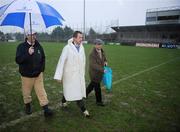 15 March 2008; Referee Syl Doyle walks the pitch during a pitch inspection which resulted in the match being called off. Allianz National Football League, Division 2, Round 4, Dublin v Monaghan, Parnell Park, Dublin. Picture credit; Pat Murphy / SPORTSFILE