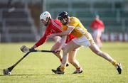 16 March 2008; Timmy Mc Carthy, Cork, in action against Ciaron Herron, Antrim. Allianz National Hurling League, Division 1A, Round 4, Antrim v Cork, Casement Park, Belfast, Co. Antrim. Picture credit; Peter Morrison / SPORTSFILE