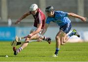 22 March 2015; Gearóid McInerney, Galway, in action against Danny Sutcliffe, Dublin. Allianz Hurling League Division 1A, round 5, Dublin v Galway. Parnell Park, Dublin. Picture credit: Piaras Ó Mídheach / SPORTSFILE