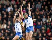 22 March 2015; Maurice Shanahan and Kevin Moran, Waterford, in action against Matthew O'Hanlon, Wexford. Allianz Hurling League Division 1B, round 5, Wexford v Waterford, Innovate Wexford Park, Wexford. Picture credit: Matt Browne / SPORTSFILE