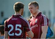 22 March 2015; Galway Joe Canning, right, and Pádraig Mannion after the game. Allianz Hurling League Division 1A, round 5, Dublin v Galway. Parnell Park, Dublin. Picture credit: Piaras Ó Mídheach / SPORTSFILE