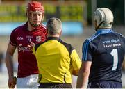 22 March 2015; Joe Canning, Galway, remonstrates with referee Johnny Ryan. Allianz Hurling League Division 1A, round 5, Dublin v Galway. Parnell Park, Dublin. Picture credit: Piaras Ó Mídheach / SPORTSFILE