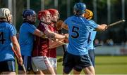 22 March 2015; Dublin and Galway players tussle during the second half. Allianz Hurling League Division 1A, round 5, Dublin v Galway. Parnell Park, Dublin. Picture credit: Piaras Ó Mídheach / SPORTSFILE