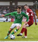 31 May 2016; Wes Hoolahan of Republic of Ireland in action against Mikalai Yanush of Belarus during the EURO2016 Warm-up International between Republic of Ireland and Belarus in Turners Cross, Cork. Photo by David Maher/Sportsfile