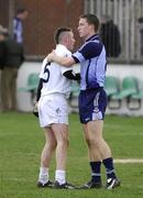 22 March 2008; John Browne, Kildare, and Kevin Nolan, Dublin, at the end of the game. Cadbury Leinster U21 Football Championship semi-final, Kildare v Dublin, St Conleth's Park, Newbridge, Co. Kildare. Picture credit; Gavin McDowell / SPORTSFILE